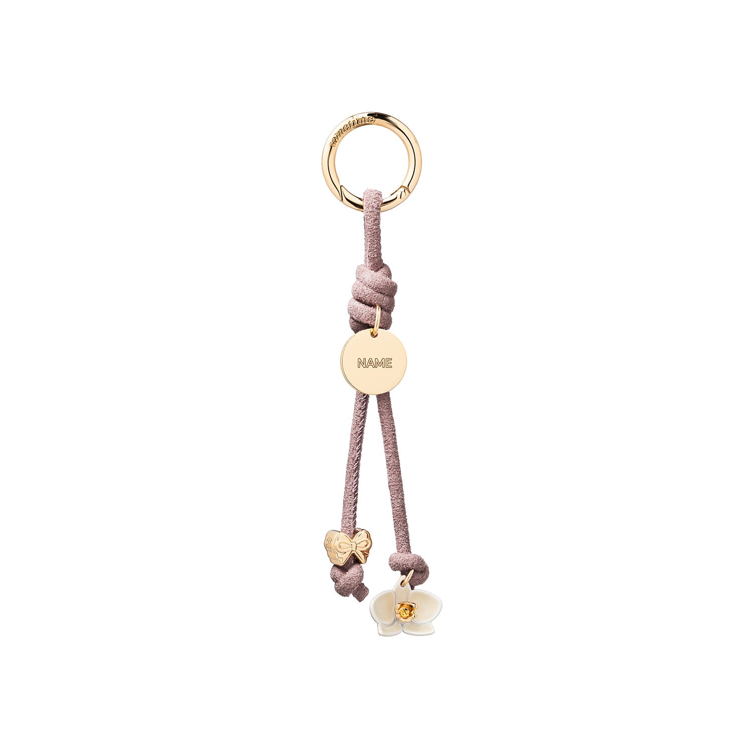 Orchid Bow Mini Charm Suede